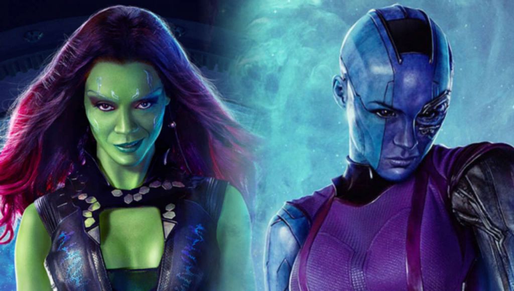 Gamora and Nebula in Guardians of the Galaxy Vol 2