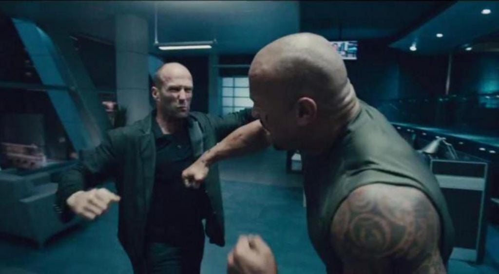 The Rock and Jason Statham in the Fast and Furious