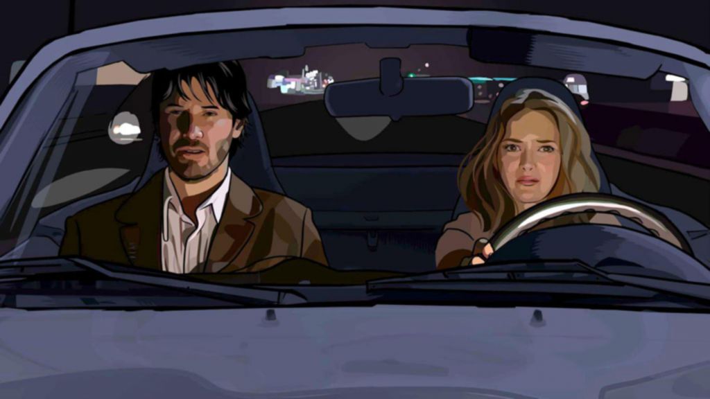 Keanu Reeves and Winona Ryder in A Scanner Darkly